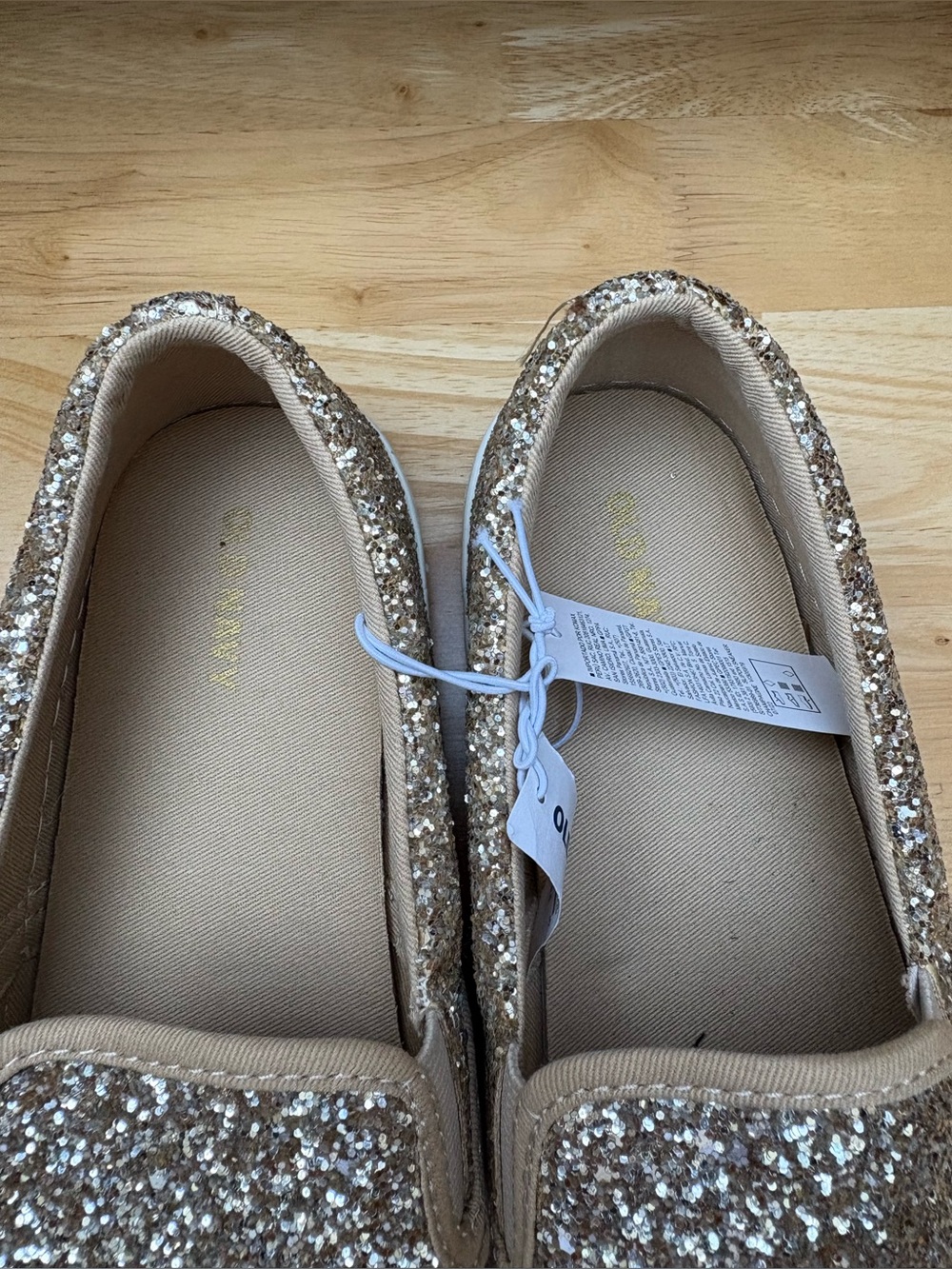 Old Navy Champagne Glitter Slip-On Sneakers | Women's Sz 8.5 - Picture 7 of 7